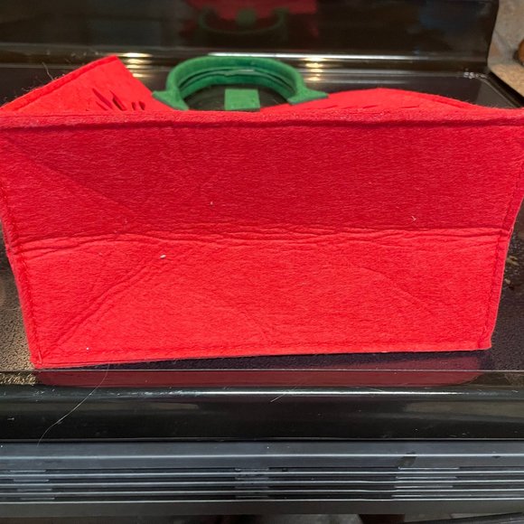 Christmas red and green felt festive tote bag - Picture 4 of 4